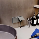 Розетка с заземлением, шторками и крышкой (сталь) Voltum S70 VLS040305