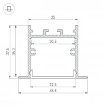 Профиль SL-LINIA49S-F-2000 ANOD BLACK (Arlight, Алюминий) 039389