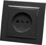 Розетка без заземления (черный) Stekker Эрна 39477