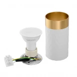 Точечный светильник накладной Wolta WSL-GU10/10WG под лампу GU10 Белый / Золотой CELLA