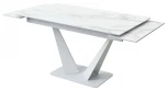 Стол Ниагара 140 БЕЛЫЙ МРАМОР, стекло / БЕЛЫЙ,