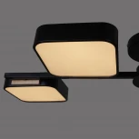 Потолочная люстра на штанге светодиодная Reluce 03361-0.3-04 BK+WOOD