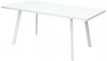 Стол ФИН 140 Белый, стекло/ Белый каркас