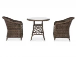 Обеденная группа плетеная, цвет коричневый 4SIS Эспрессо-80 R ECR2T1-3-SET brown