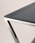 Журнальный стол Stool Group 55*55 ИНСИГНИЯ сталь темный хром стекло smoke УТ000001970