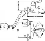Смеситель Bugnatese Maya 8902BR для ванны с душем, бронза