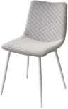 Обеденный стул M-City TINTIN BLUVEL-03 LIGHT GREY / белый каркас