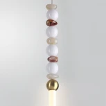 Подвесной светильник Odeon Light Monella 6640/12L бронзов/белый/металл/акрил/агат LED 12W 3500K 220V (на проводе, круглые)