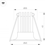 Точечный светильник встраиваемый MS-FOGGY-BUILT-R45-5W Day4000 (BK, 36 deg, 230V) (Arlight, IP54 Металл) 044631