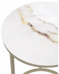 Журнальный столик Woodville Иберис круглый белый / золото 500012