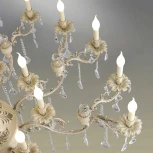 Подвесная большая люстра Omnilux Taranto OML-74403-27 (220V, подвески, на цепи, подсвечник, свеча)