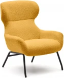 Belina Кресло из горчичной ткани букле и стали с черной отделкой La Forma (ex Julia Grup) арт.178034