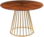 Стол Liverpool диам.110см, шпон орех "солнышко" с золотистыми ножками Bradex Home RF 0440