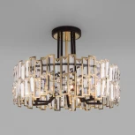 Потолочная люстра Wi-Fi на штанге Bogate's Zolletta 339/5 Strotskis Smart (313/5) (220V, хрусталь, управление смартфоном, голосовое управление, умный дом - Minimir Home, Алиса, Маруся, Салют, круглые)