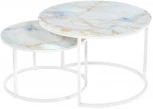 Набор кофейных столиков Tango бежевый мрамор с белыми ножками, 2шт Bradex Home RF 0352