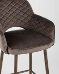 Стул полубарный Stool Group Венера диамант велюр коричневый УТ000004924