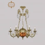 Подвесная люстра с хрустальными подвесками Art Classic 31.44 31.44.6.KR175SP.250IT.G.Sp.Amber.1D