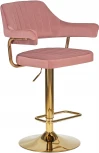 Стул барный DOBRIN CHARLY GOLD (розовый велюр (MJ9-32)) 5019_Golden-LM 5019_Golden-LM, цвет сиденья розовый (MJ9-32), основания золото