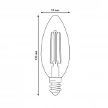 Лампа светодиодная диммируемая, матовая, теплый белый свет 3000K Volpe Optima Филамент Dim LED-C35-6W/3000K/E14/FR/DIM/SLF