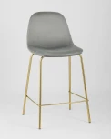 Стул полубарный Stool Group Валенсия велюр серый золотые ножки УТ000004428
