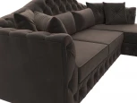 Диван угловой Артис правый угол (Коричневый/Велюр) Лига Диванов арт.121582