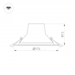 Светильник встраиваемый LED LTD-LEGEND-R175-20W Day4000 (WH, 50 deg) (Arlight, IP20 Металл) 027313(1) (220V)