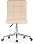 Компьютерное кресло Notta Квадро экокожа бежевая / хром 539655
