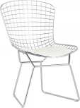 Стул обеденный Bertoia хромированный с белой подушкой УТ000004219