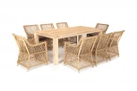 Обеденная группа плетеная, цвет соломенный 4SIS Витория VITC8T-9-SET