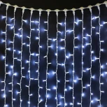 Гирлянда Занавес 2 x 3 м Белый 220В, 600 LED, Провод Белый Каучук, IP65