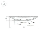 Профиль ALM-FLAT-R-2000 ANOD (Алюминий) 026712 Arlight