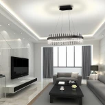 Подвесная люстра светодиодная Natali Kovaltseva Royalton LED LAMPS 81276 с пультом ДУ, моб. приложением 120W, чёрный, LED (регулировка яркости, 220V, на тросе)