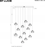 Подвесной светильник ST Luce Waterfall SL6017.101.13 Хром/Прозрачный с пузырьками воздуха LED 13*3W (220V, на проводе)