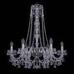 Подвесная люстра Bohemia 1409 1409/6/240/h-75/Ni (220V, хрусталь, на цепи, подсвечник, свеча)