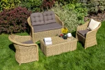 Лаунж-зона из искусственного ротанга, цвет соломенный 4SIS Равенна RS2C2T-4-SET