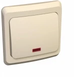 Выключатель встраиваемый одноклавишный с подсветкой (кремовый) Systeme Electric Этюд BC10-007K