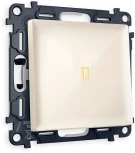 Комплект механизма Ambrella Volt 1-клавишного выключателя с подсветкой 3200K ALFA MA302010 Бежевый глянец QUANT