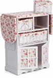 Гладильный комод с 3-я корзинами Secret De Maison CAMPANARD (mod. PE-03) дерево павловния, мдф, 64x35x83см, white (белый), ткань -розочки Tetchair 15543