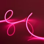 Гибкая светодиодная лента катушка 5м, розовый свет Uniel Neon ULS-N01-2835-120LED/m-6mm-IP67-DC12V-9W/m-5M-PINK блистер