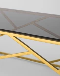 Журнальный стол Stool Group 120*60 АРТ ДЕКО стекло smoke сталь золото УТ000001967