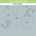 Настенный фонарь уличный Fumagalli Globe 400 G40.132.000.AYE27 (220V, шар, IP65)