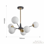 Потолочная люстра на штанге Arte Milano 279808/6 BK/GD (220V, шарики)