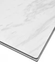 Стол BELLUNO 160 MARBLES KL-99 Белый мрамор матовый, итальянская керамика/ белый каркас