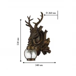 Настенный фонарь уличный Favourite Hunt 1849-1W (220V, животные, олень, IP44)