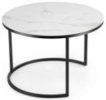 Комплект столиков Woodville Плумерия белый мрамор / черный 500007