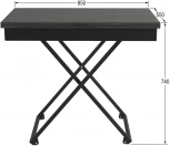 Стол универсальный трансформируемый АНДРЭ Loft ЛДСП интра/чёрный от фабрики Mebelik