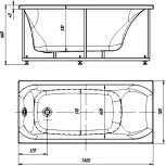 Акриловая ванна Акватек Альфа 140 см