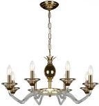 Подвесная люстра iLamp Flo YT2049-8 GD+Cear (220V, на цепи, свеча)