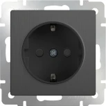 Розетка с заземлением и шторками (графит рифленый) Werkel W1171104 (a050750)
