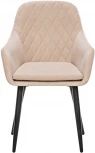 Стул с подлокотниками Слим, каркас Черный, велюр Бежевый Leset